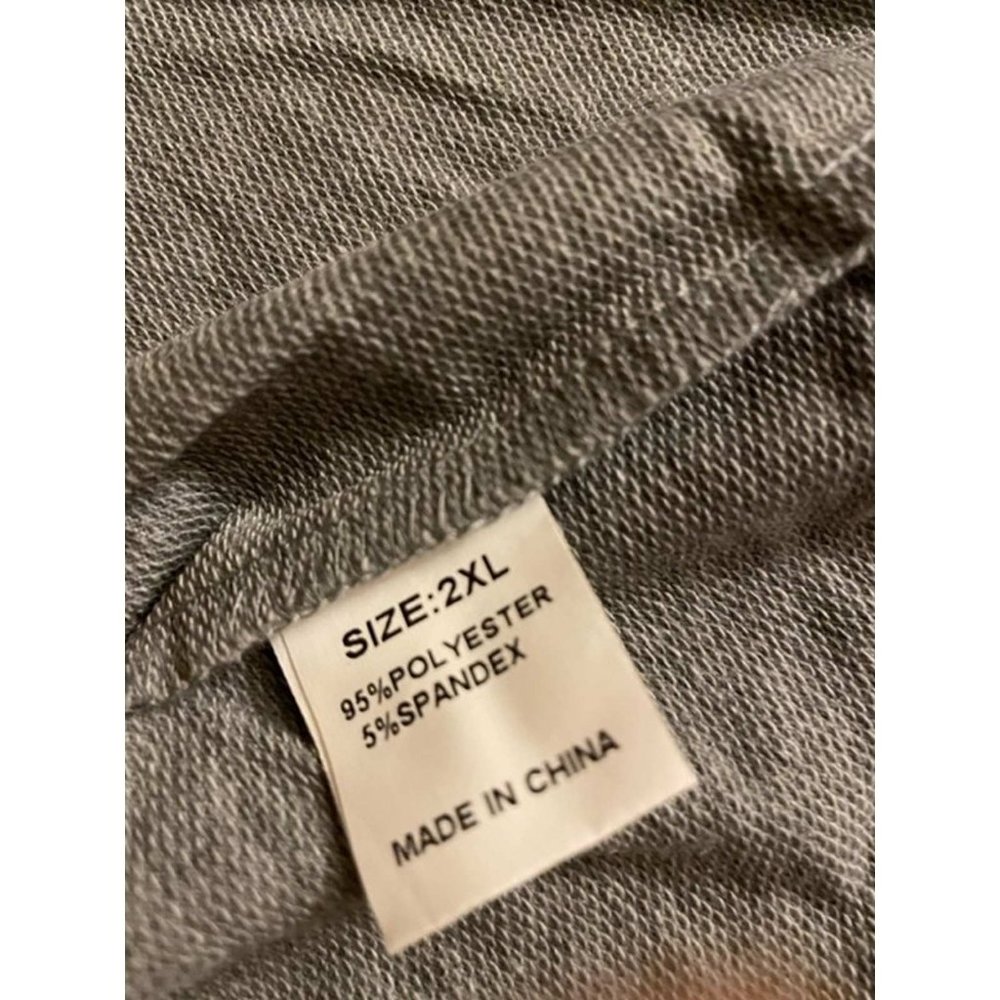 Gray Double Hooded Sweatshirt with Camo Elbow Patch and Inner Hooded 2XL - Picture 11 of 11